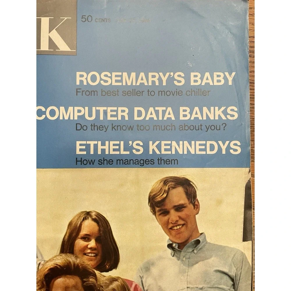 Look Magazine June 25 1968 Ethel Kennedy Family Cover Rosemary's Baby